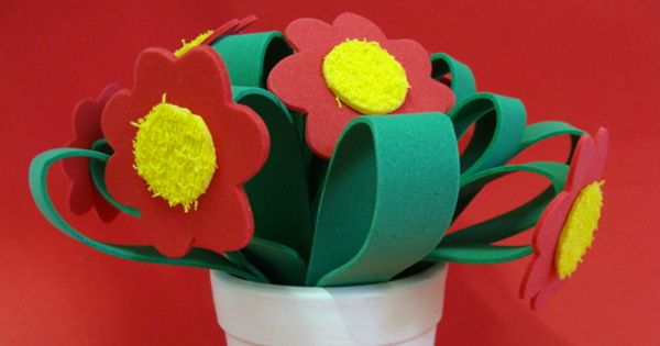 Lembrancinha Dia das Mães - Vaso de flores em EVA - Passo a Passo